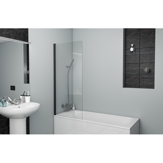 Шторка для ванны Bravat Alfa 70 см BG070.1501BM, черный/прозрачное - 4 Шторка для ванны Bravat Alfa 70 см BG070.1501BM, черный/прозрачное фото 4