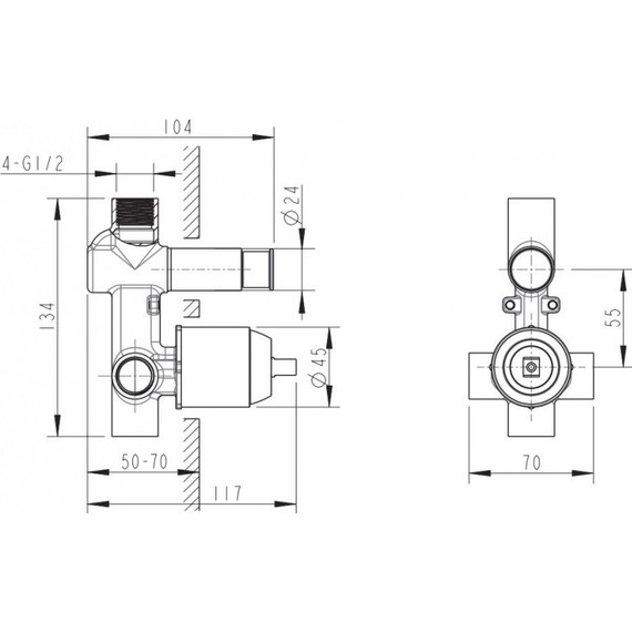 Скрытая часть для смесителя Bravat D9100CP-ENG - 2 Скрытая часть для смесителя Bravat D9100CP-ENG фото 2