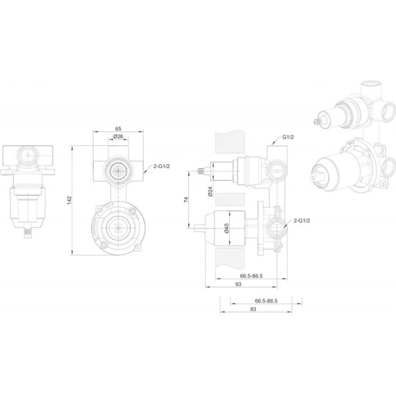 Скрытая часть для смесителя Bravat D969BW-B-ENG - 2 Скрытая часть для смесителя Bravat D969BW-B-ENG фото 2