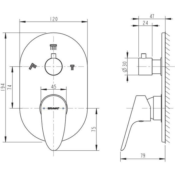 Смеситель для ванны Bravat Drop P69190C-RUS фото 2