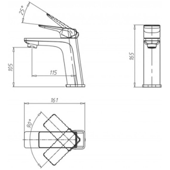 Смеситель для раковины Bravat Frey F1368401CP-ENG фото 2