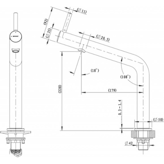 Смеситель для раковины Bravat Ozen F7354388CP-ENG - 2 Смеситель для раковины Bravat Ozen F7354388CP-ENG фото 2