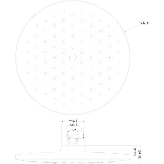 Верхний душ Bravat P70253BW-ENG, черный фото 3