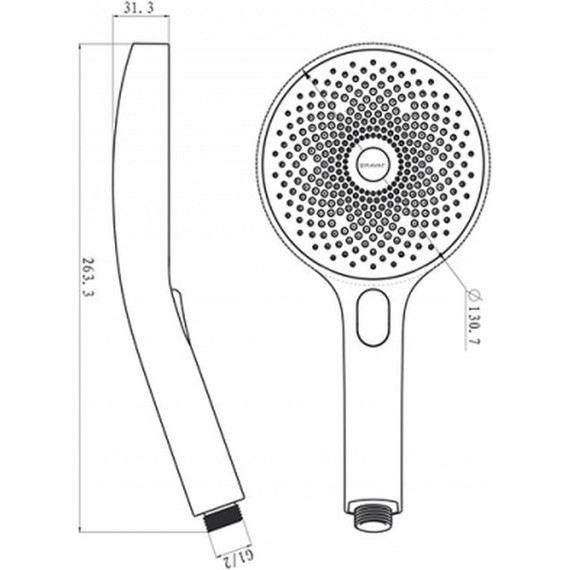 Ручной душ Bravat P70301BW-ENG, черный матовый фото 7