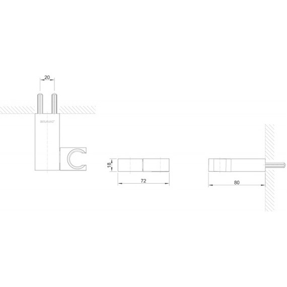 Держатель душевой лейки Bravat P7184BW-ENG, черный фото 2