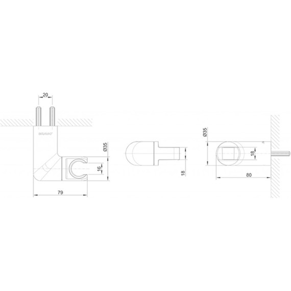 Держатель душевой лейки Bravat P7185BW-ENG, черный фото 2