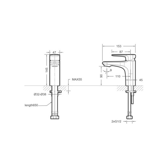 Смеситель для раковины Bravat Source F1173218CP-ENG фото 2