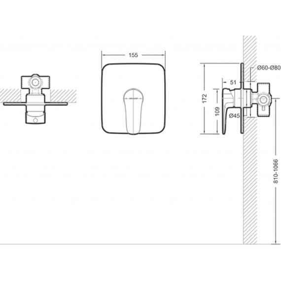 Смеситель для душа Bravat Source Black PB8173218BW-ENG, черный, Цвет производителя: чёрный фото 2