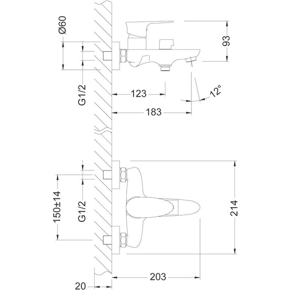 Смеситель для ванны Lemark Nero LM0214C фото 8