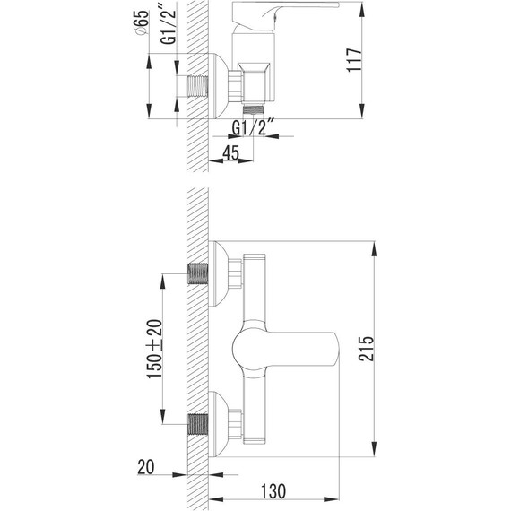 Смеситель для душа Lemark plus Grace LM1503C - 6 Смеситель для душа Lemark plus Grace LM1503C фото 6