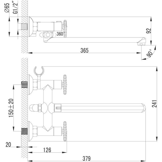 Смеситель для ванны Lemark plus Spirit LM1951C фото 4