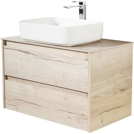 Тумба подвесная со столешницей BelBagno KRAFT-1000-2C-SO-RGB 100 см, Rovere Galifax Bianco/Cemento Decorato фото 