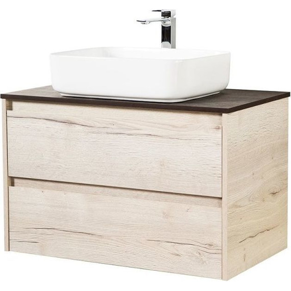 Тумба подвесная со столешницей BelBagno KRAFT-1000-2C-SO-RGB 100 см, Rovere Galifax Bianco/Stone фото 