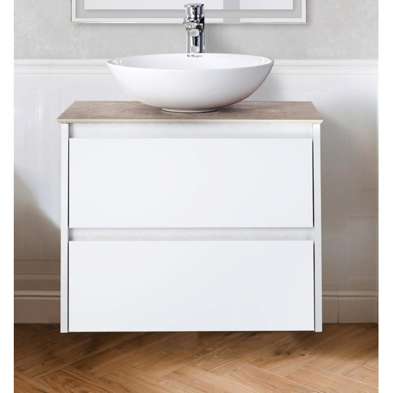 Тумба подвесная со столешницей BelBagno KRAFT-700-2C-SO-BO 70 см, Bianco Opaco/Cemento фото 