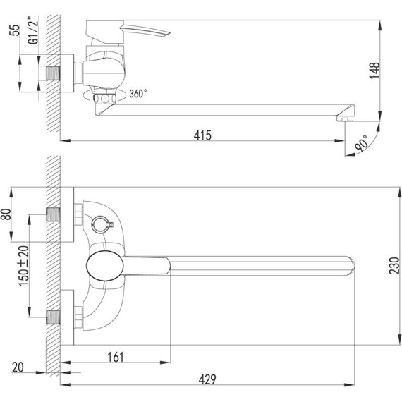 Смеситель для ванны Lemark Atlantiss LM3217C - 6 Смеситель для ванны Lemark Atlantiss LM3217C фото 6