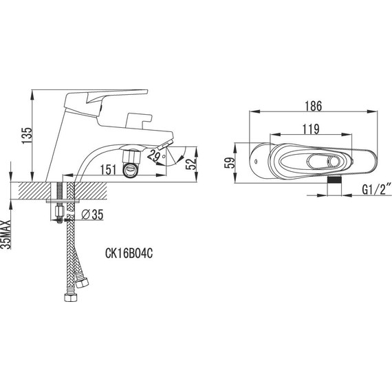 Смеситель для ванны Lemark Luna LM4115C - 2 Смеситель для ванны Lemark Luna LM4115C фото 2