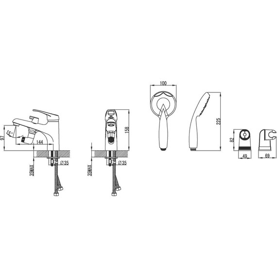 Смеситель для ванны Lemark Omega LM3115C - 2 Смеситель для ванны Lemark Omega LM3115C фото 2