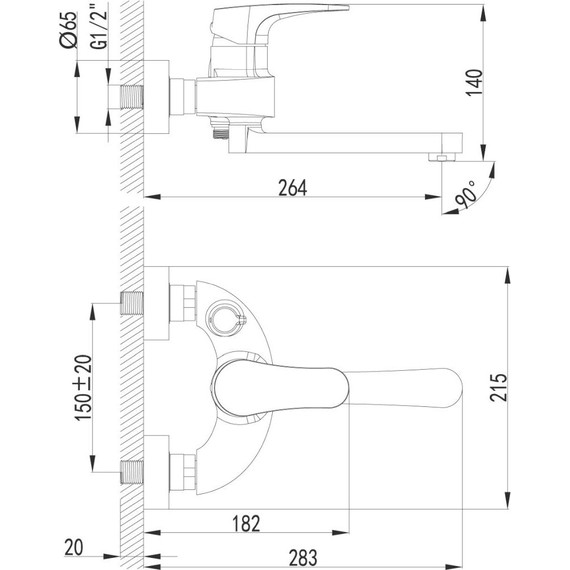 Смеситель для ванны Lemark Shift LM4314C - 4 Смеситель для ванны Lemark Shift LM4314C фото 4