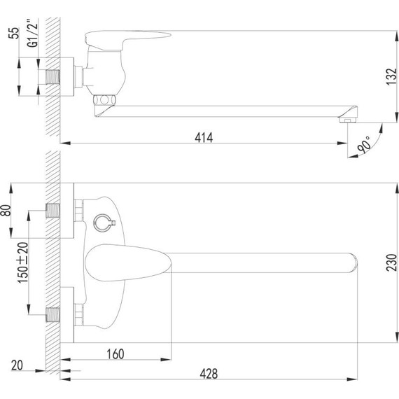 Смеситель для ванны Lemark Status LM4417C фото 5