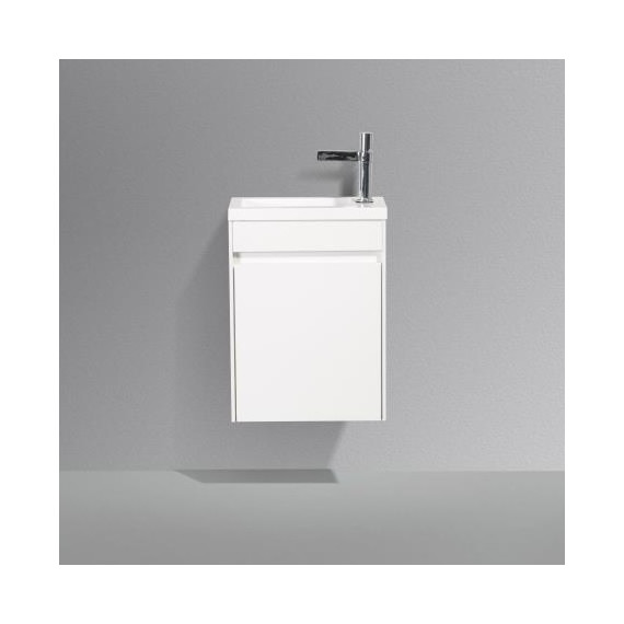 Тумба подвесная с раковиной BelBagno 46 см PIETRA MINI-460-1A-SO-BL-R, белый фото 