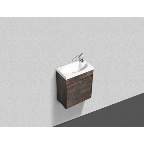 Тумба подвесная с раковиной BelBagno 46 см PIETRA MINI-460-1A-SO-PT-R, камень фото 4