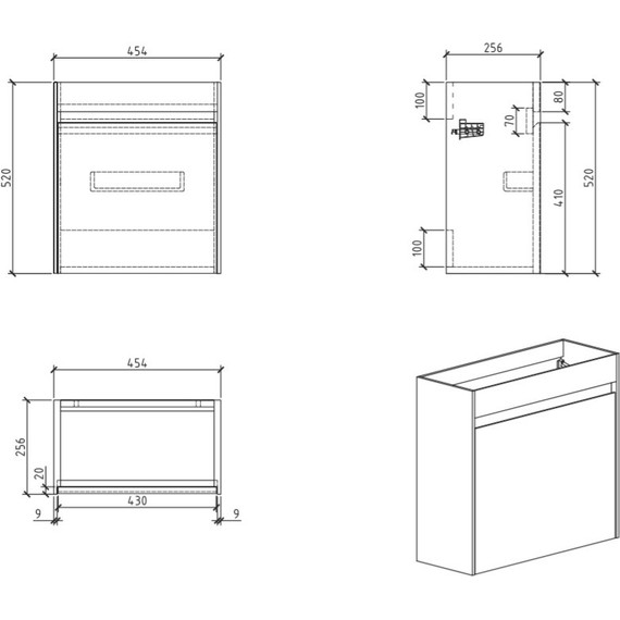 Тумба подвесная с раковиной BelBagno 46 см PIETRA MINI-460-1A-SO-SCM-R, цемент - 5 Тумба подвесная с раковиной BelBagno 46 см PIETRA MINI-460-1A-SO-SCM-R, цемент фото 5