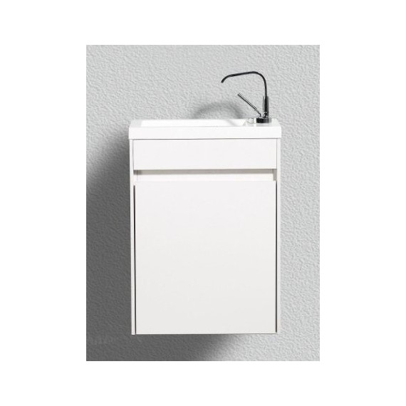 Тумба подвесная с раковиной BelBagno 40 см PIETRA MINI-400-1A-SO-BL-L, белый фото 