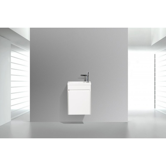 Тумба подвесная с раковиной BelBagno 40 см PIETRA MINI-400-1A-SO-BL-R, белый фото 3