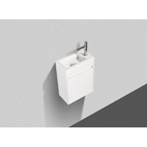 Тумба подвесная с раковиной BelBagno 40 см PIETRA MINI-400-1A-SO-BL-R, белый фото 4