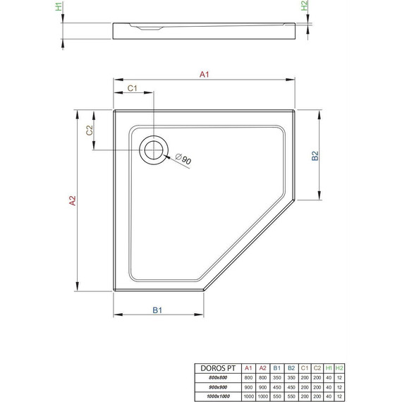 Поддон акриловый Radaway Doros Plus PT 100x100 см SDRPTP1010-01 фото 2