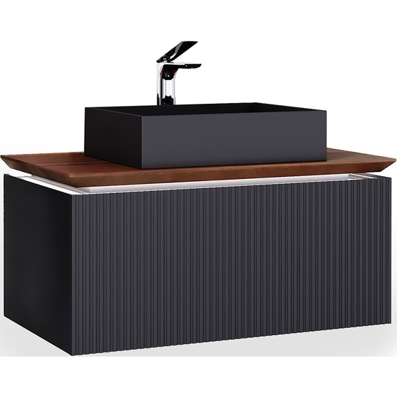 Тумба подвесная со столешницей Jorno Strong 100 см Str.01.100/P/A, антрацит - 4 Тумба подвесная со столешницей Jorno Strong 100 см Str.01.100/P/A, антрацит фото 4