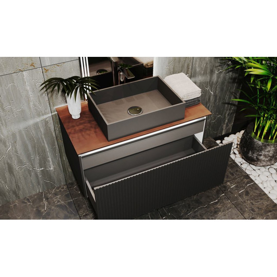 Тумба подвесная со столешницей Jorno Strong 100 см Str.01.100/P/A, антрацит - 6 Тумба подвесная со столешницей Jorno Strong 100 см Str.01.100/P/A, антрацит фото 6