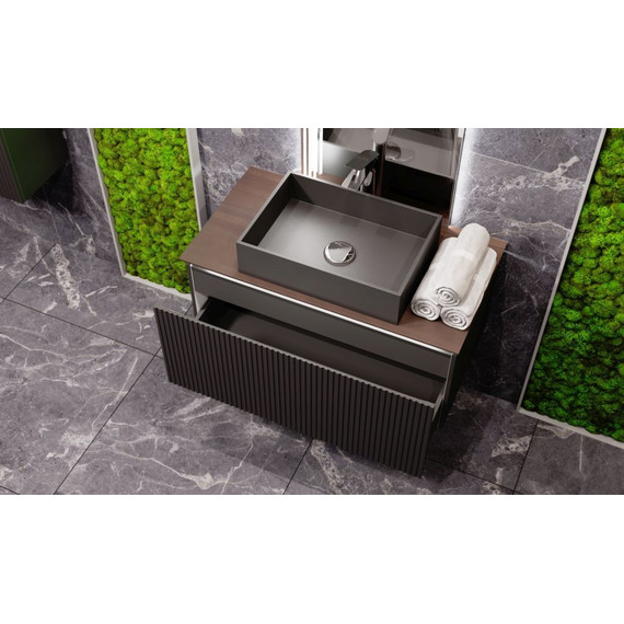 Тумба подвесная со столешницей Jorno Strong 100 см Str.01.100/P/A, антрацит - 5 Тумба подвесная со столешницей Jorno Strong 100 см Str.01.100/P/A, антрацит фото 5