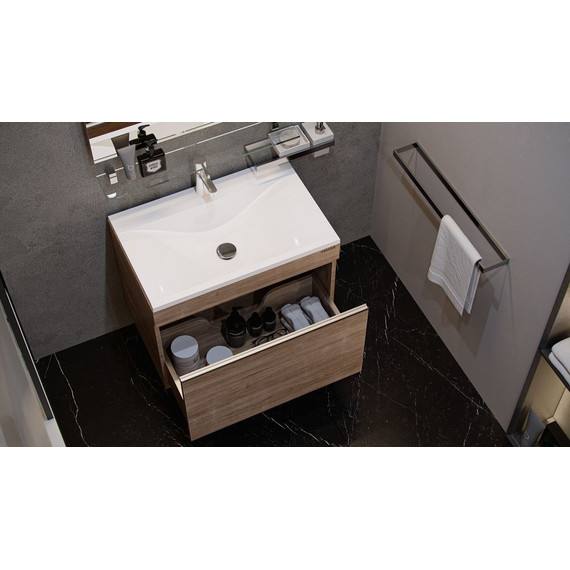 Тумба подвесная с раковиной Velvex Pulsus 70 см tpPUL.70-25, дуб сонома фото 4