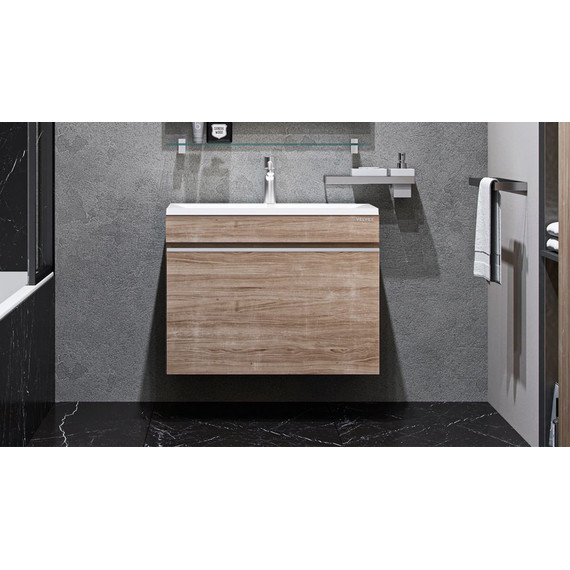 Тумба подвесная с раковиной Velvex Pulsus 70 см tpPUL.70-25, дуб сонома фото 6