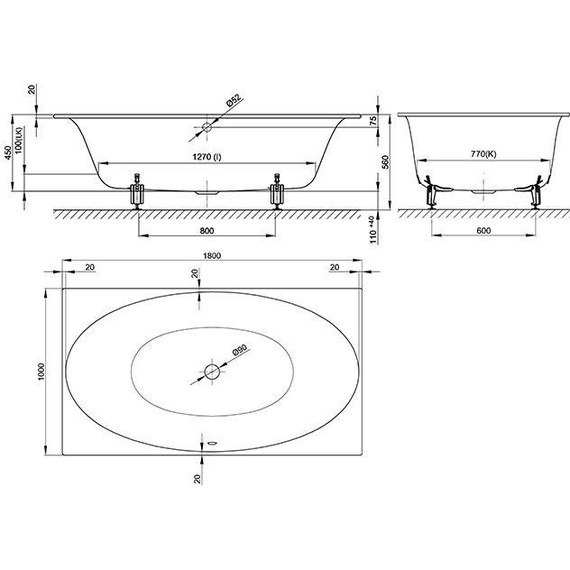 Ванна cтальная Bette Eve 180х100 см 6042-000 PLUS фото 5