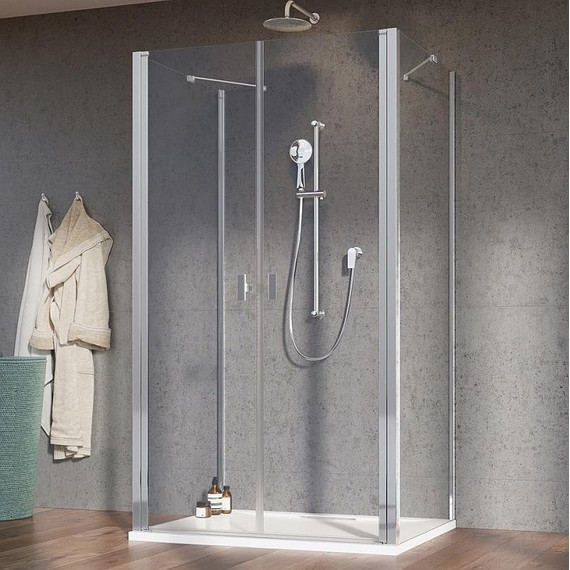 Душевое ограждение Radaway Nes 8 DWD+2S 120x90 см (стекло 8 мм), хром/прозрачное фото 