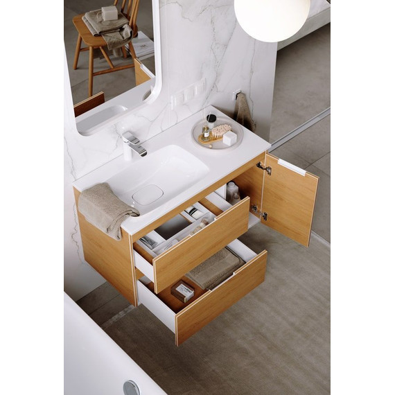 Тумба подвесная с раковиной Aqwella Accent 90 см ACC0109LDZ, дуб золотой, Цвет фасада: светлое дерево фото 6