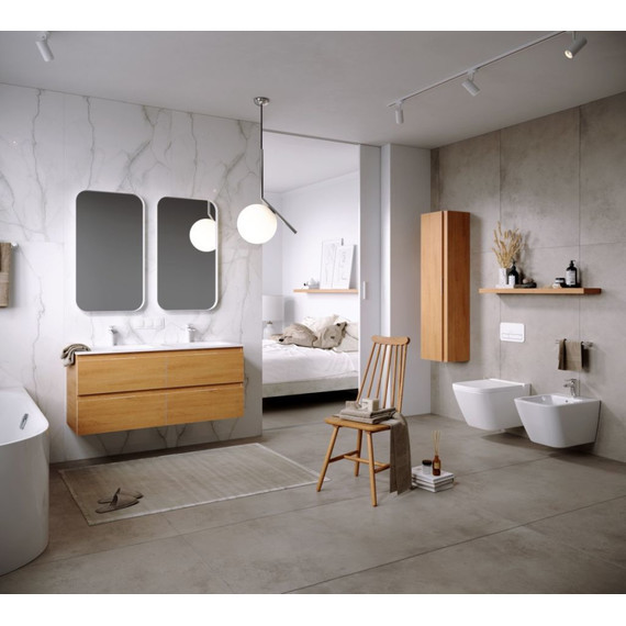 Тумба подвесная с раковиной Aqwella Accent 120 см ACC0112DZ, дуб золотой, Цвет фасада: светлое дерево фото 5