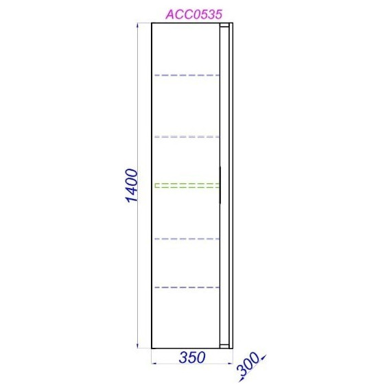 Пенал подвесной Aqwella Accent 35 см ACC0535DZ, универсальный, дуб золотой фото 5
