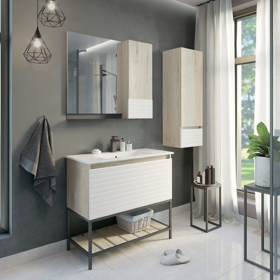 Тумба напольная с раковиной Comforty Страсбург 90 см, дуб дымчатый - 6 Тумба напольная с раковиной Comforty Страсбург 90 см, дуб дымчатый фото 6