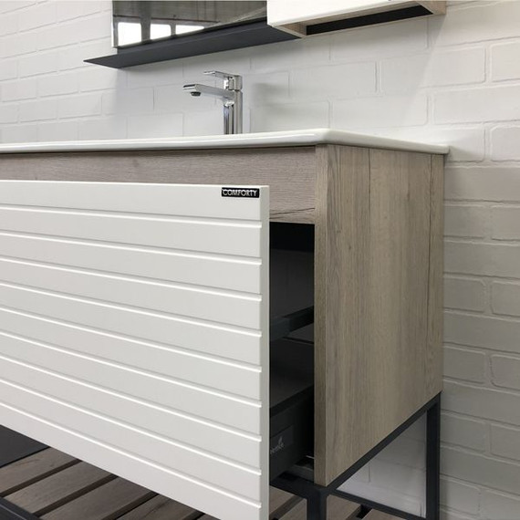 Тумба напольная с раковиной Comforty Страсбург 90 см, дуб дымчатый - 9 Тумба напольная с раковиной Comforty Страсбург 90 см, дуб дымчатый фото 9