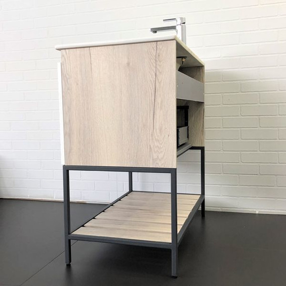 Тумба напольная с раковиной Comforty Страсбург 90 см, дуб дымчатый - 10 Тумба напольная с раковиной Comforty Страсбург 90 см, дуб дымчатый фото 10