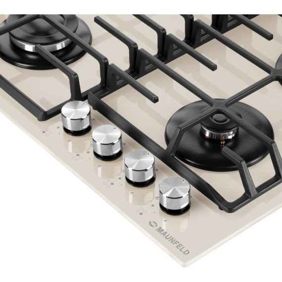 Газовая варочная поверхность Maunfeld EGHG.64.6CBG/G (бежевое стекло) фото 2