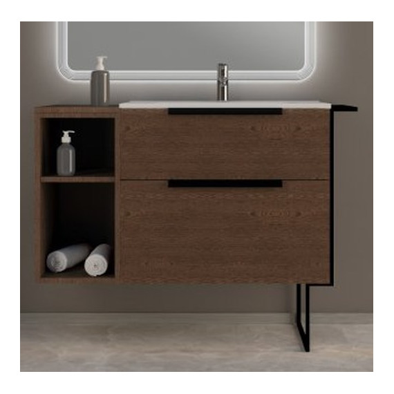 Тумба подвесная с раковиной Cezares Urban 75 см 55158, Frassino scuro фото 