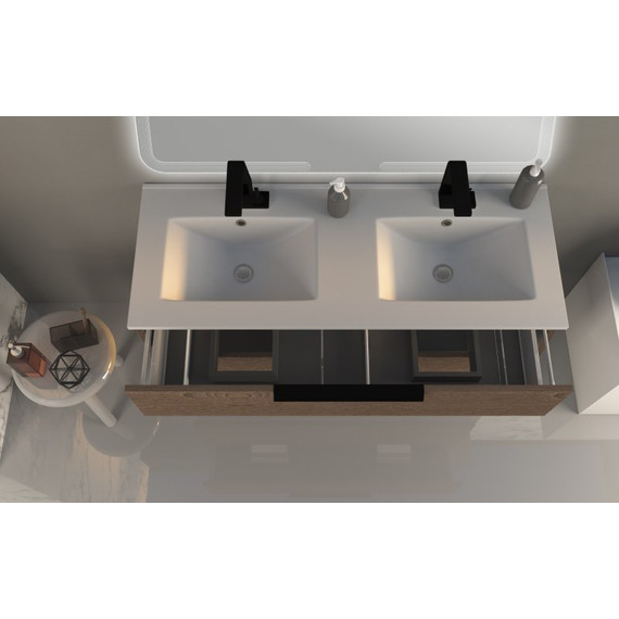 Тумба подвесная с раковиной Cezares Urban 120 см 55161, Frassino scuro фото 3