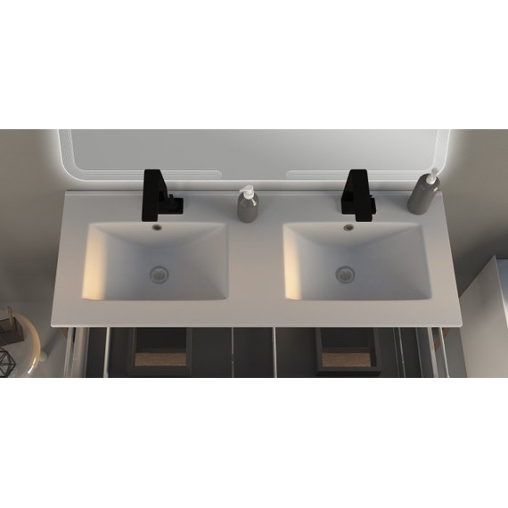 Тумба подвесная с раковиной Cezares Urban 120 см 55162, Spatolato bianco фото 5