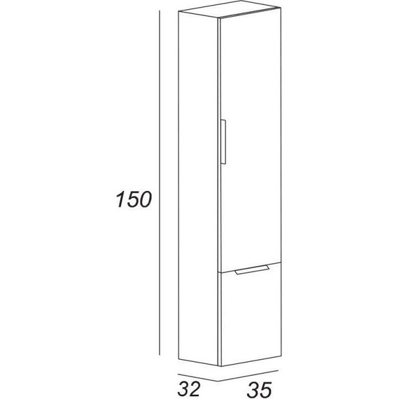 Пенал подвесной Cezares Urban 35 см 55182, Frassino scuro фото 5