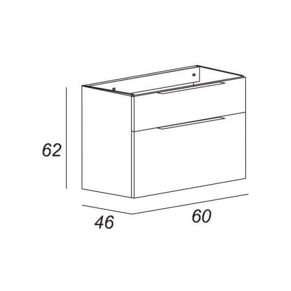 Тумба подвесная с раковиной Cezares Urban 60 см 55156, Spatolato bianco фото 8