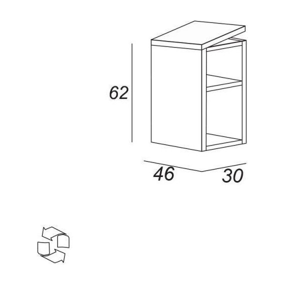 Тумба подвесная с раковиной Cezares Urban 75 см 55160, Grigio opaco фото 4